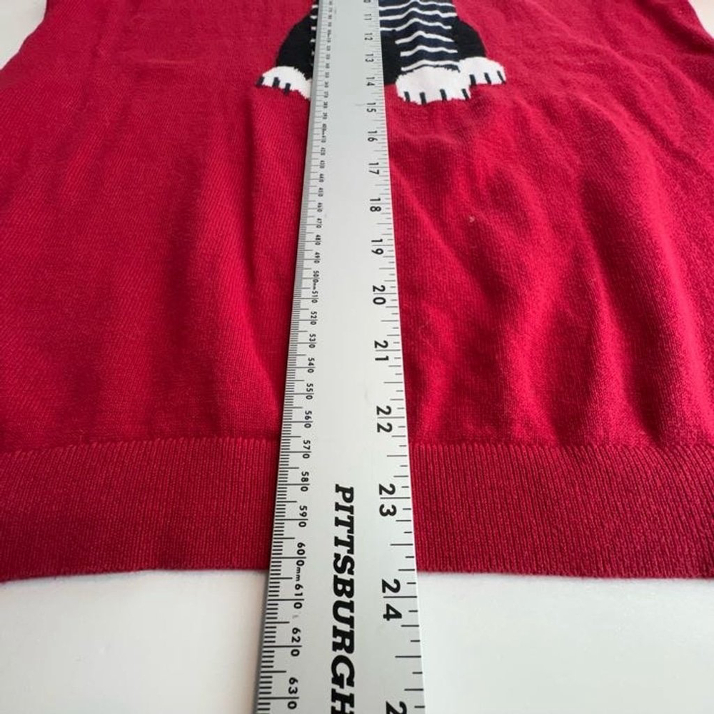 Tommy Hilfiger Women’s Medium Red Polar Bear Sweater Sunglasses Striped Knit - Picture 8 of 11